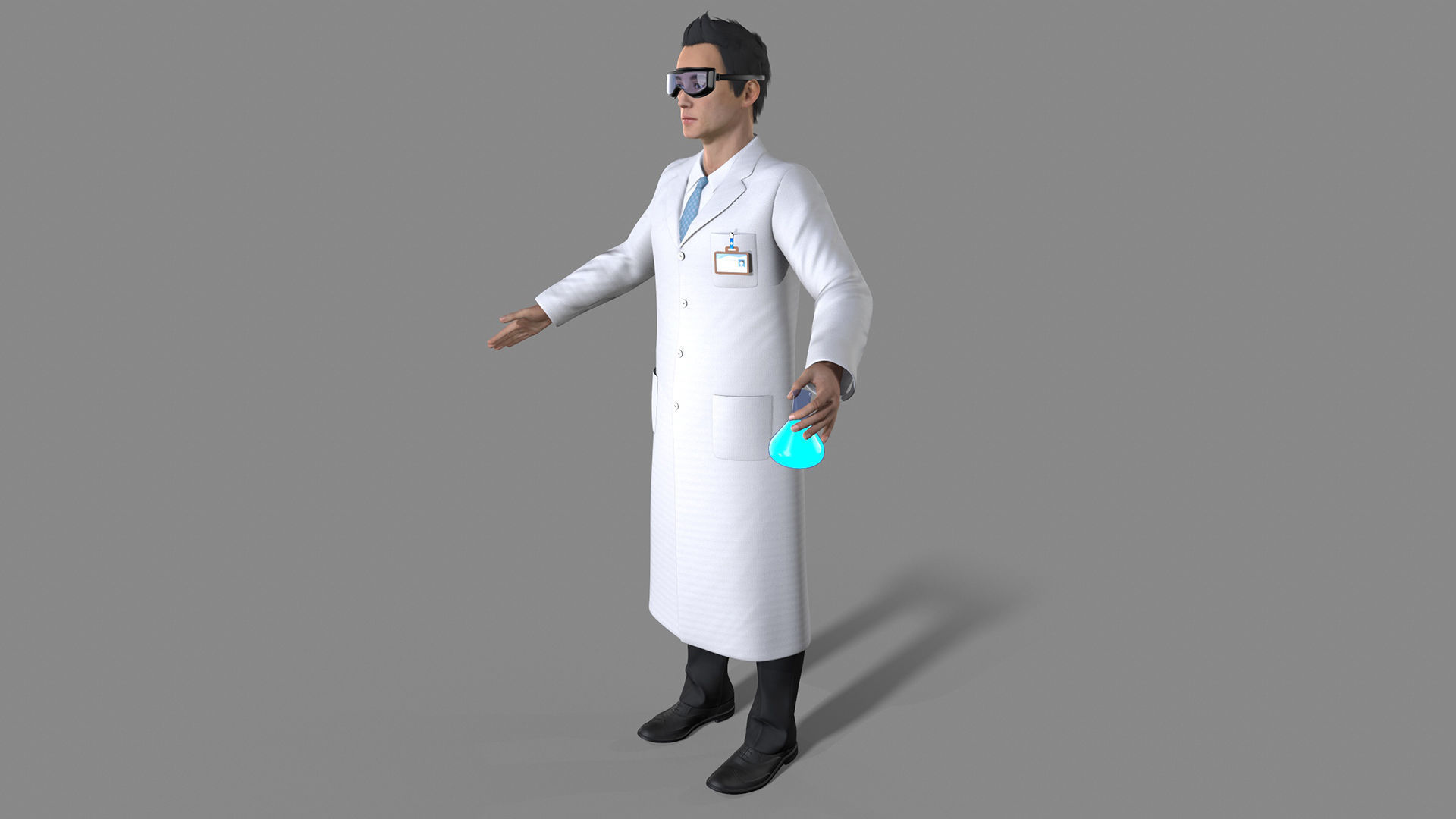 doctor character Low-poly 3D model_5