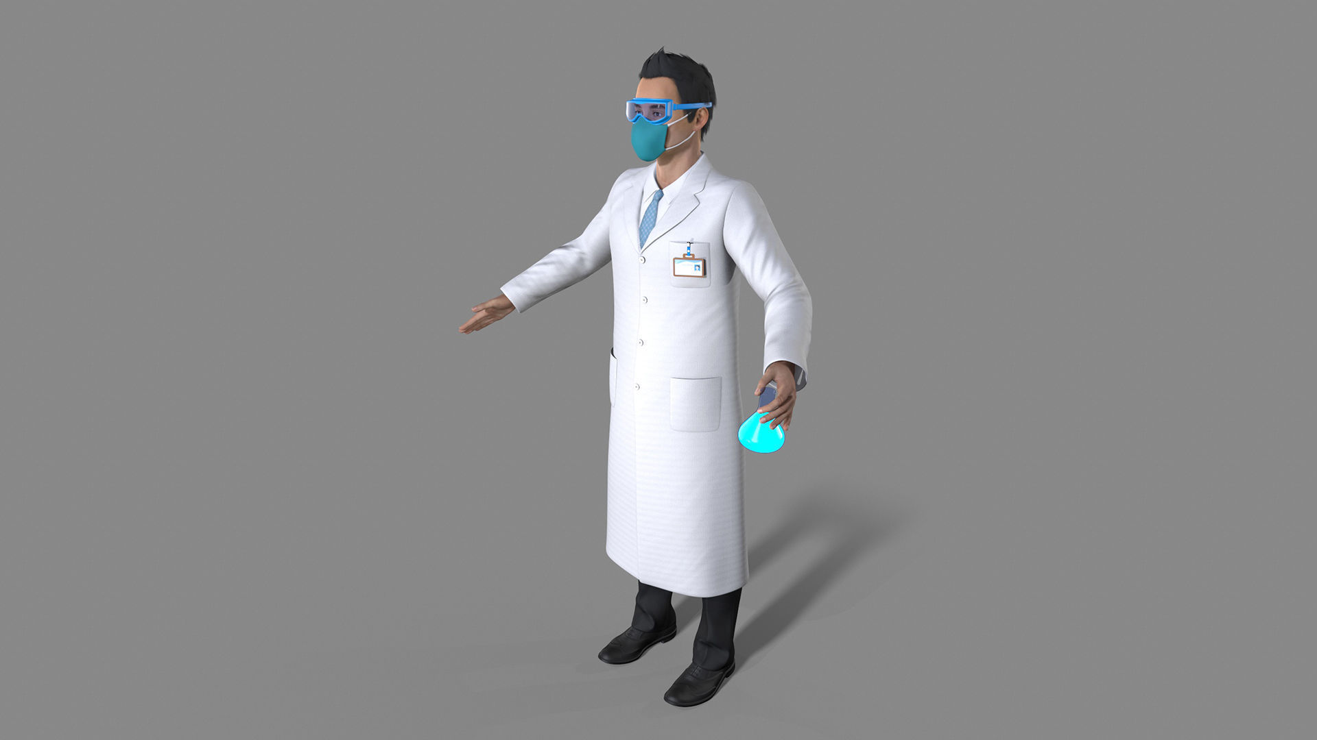 doctor character Low-poly 3D model_2