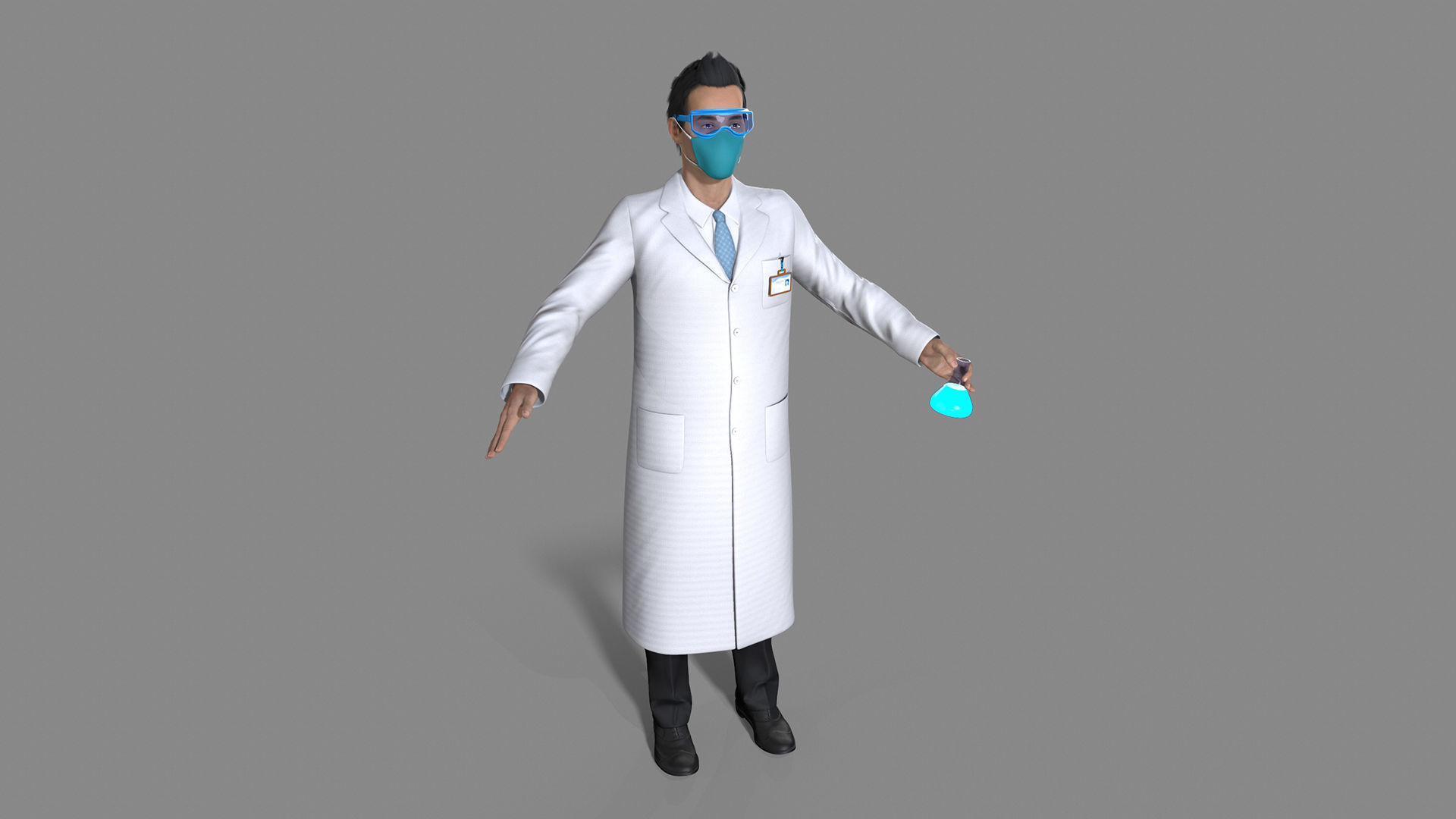 doctor character Low-poly 3D model_4