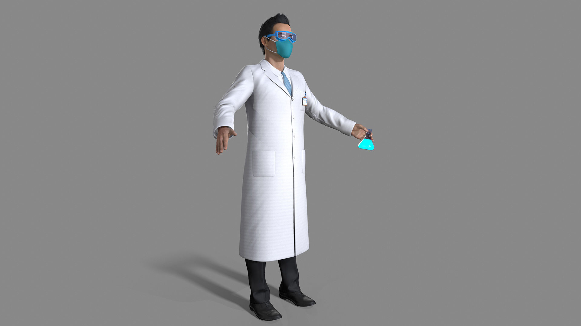 doctor character Low-poly 3D model_1