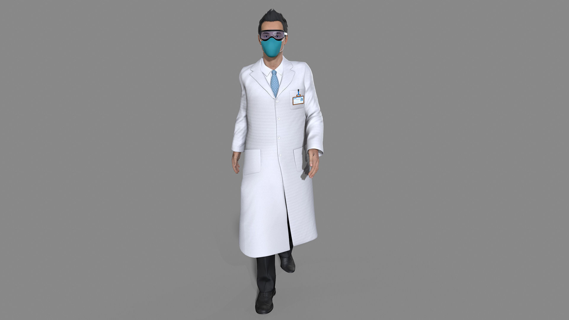doctor character Low-poly 3D model_10