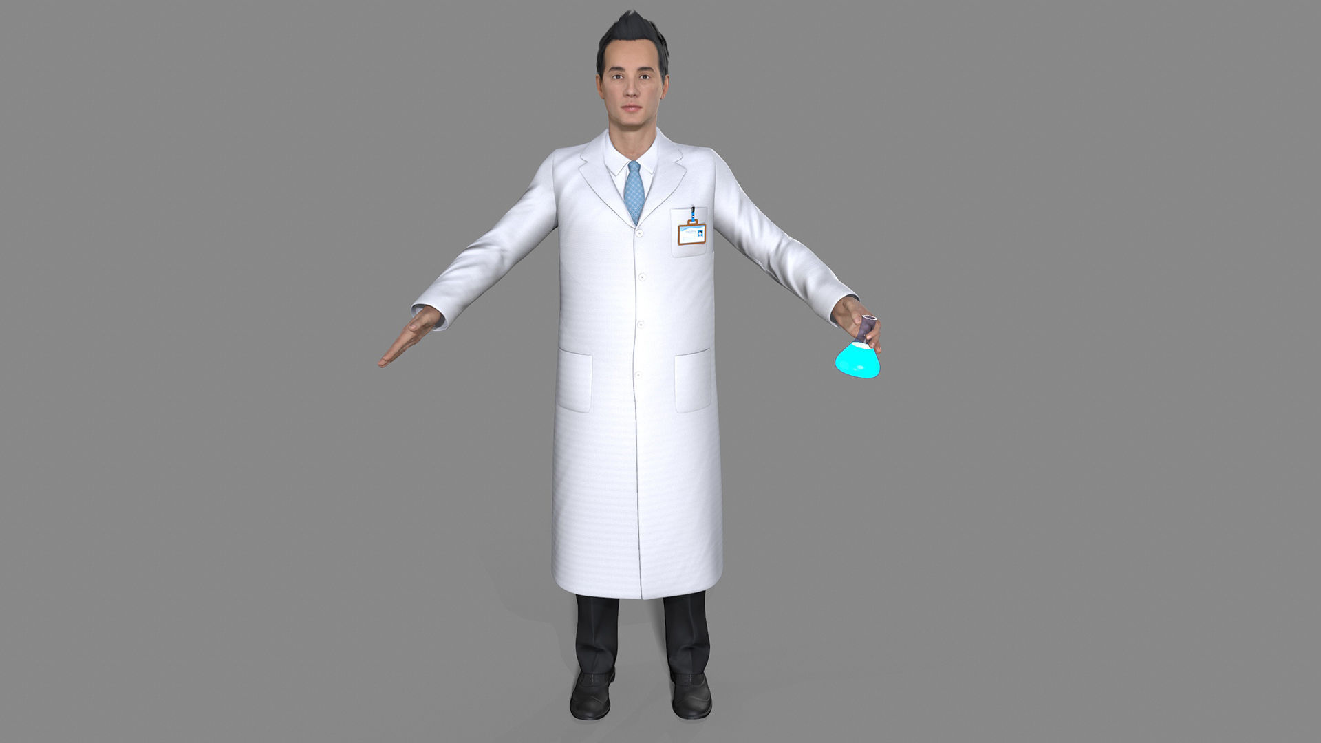 doctor character Low-poly 3D model_6