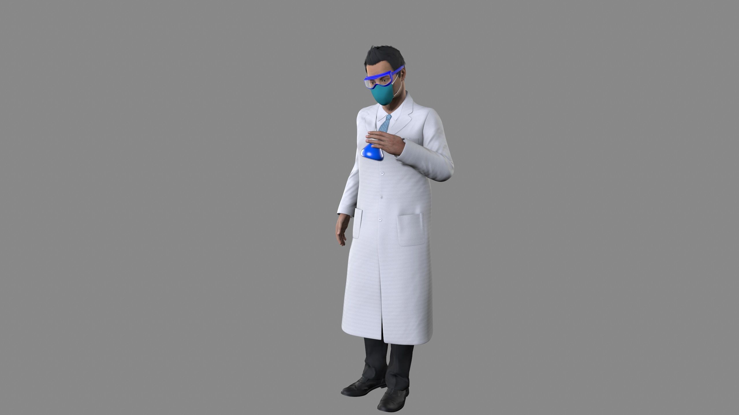 doctor character Low-poly 3D model_9