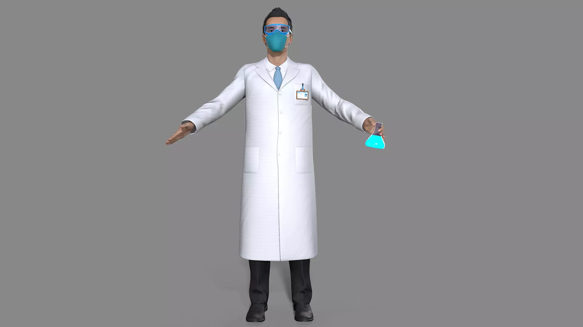 doctor character Low-poly 3D model_0