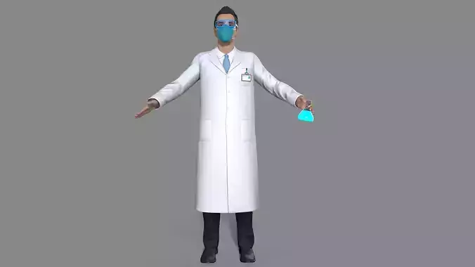 doctor character Low-poly 3D model
