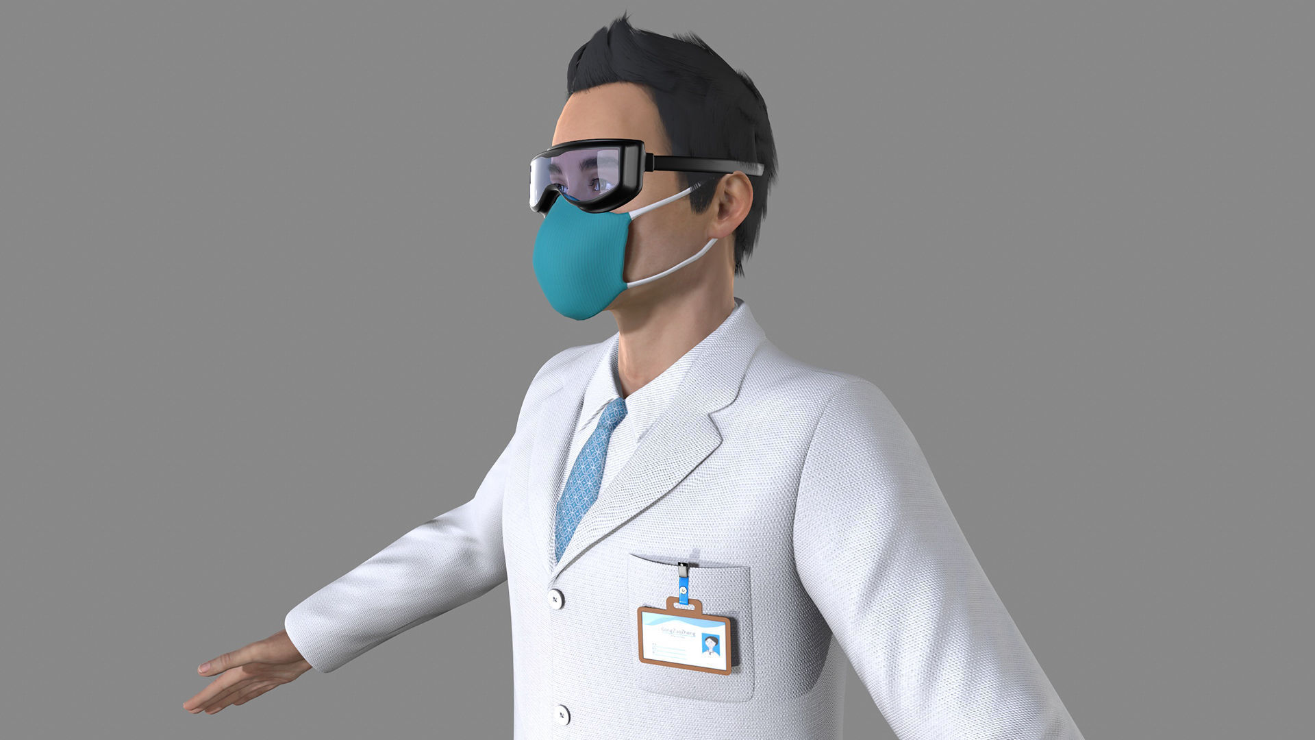 doctor character Low-poly 3D model_16