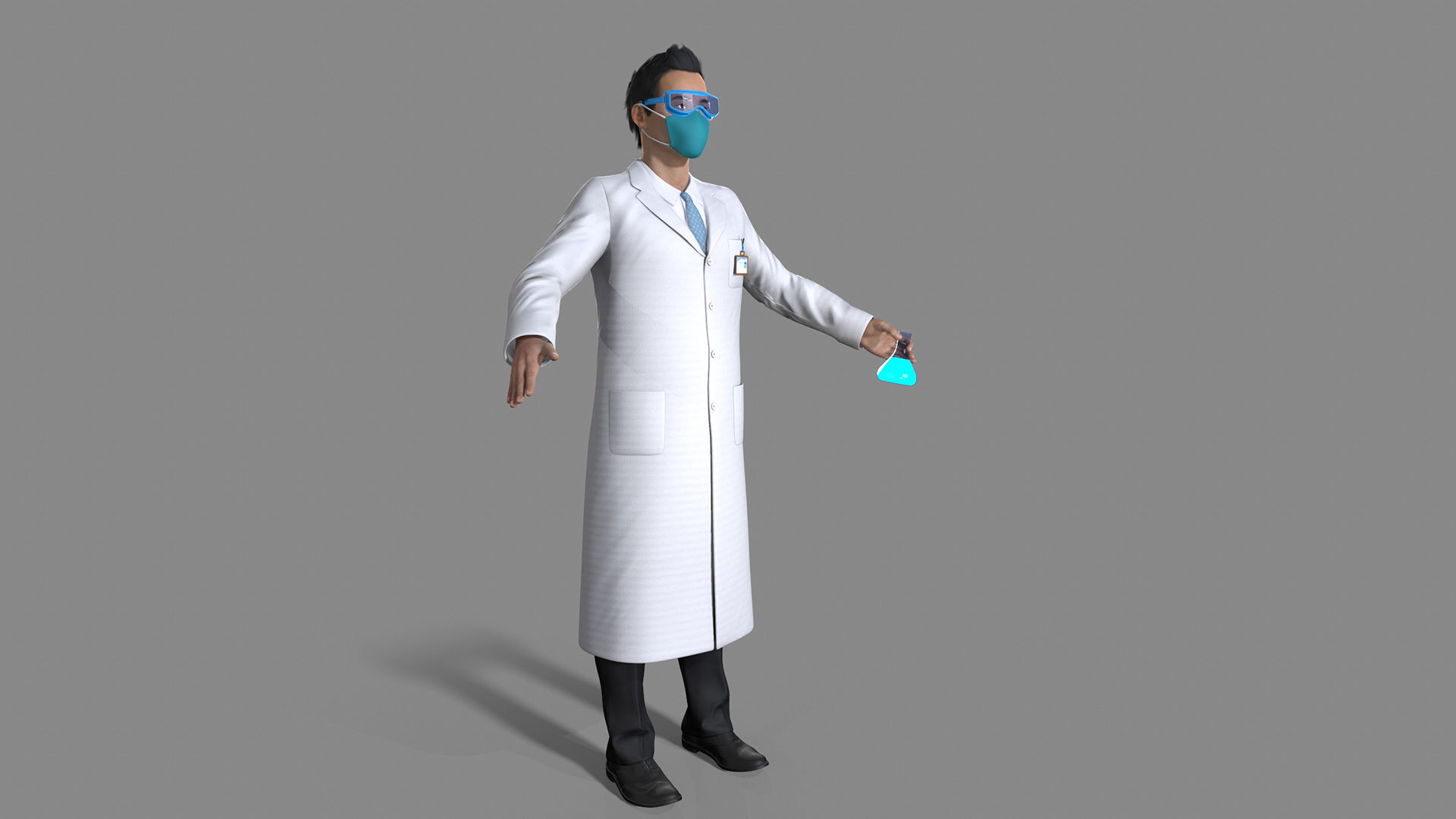 doctor character Low-poly 3D model_11