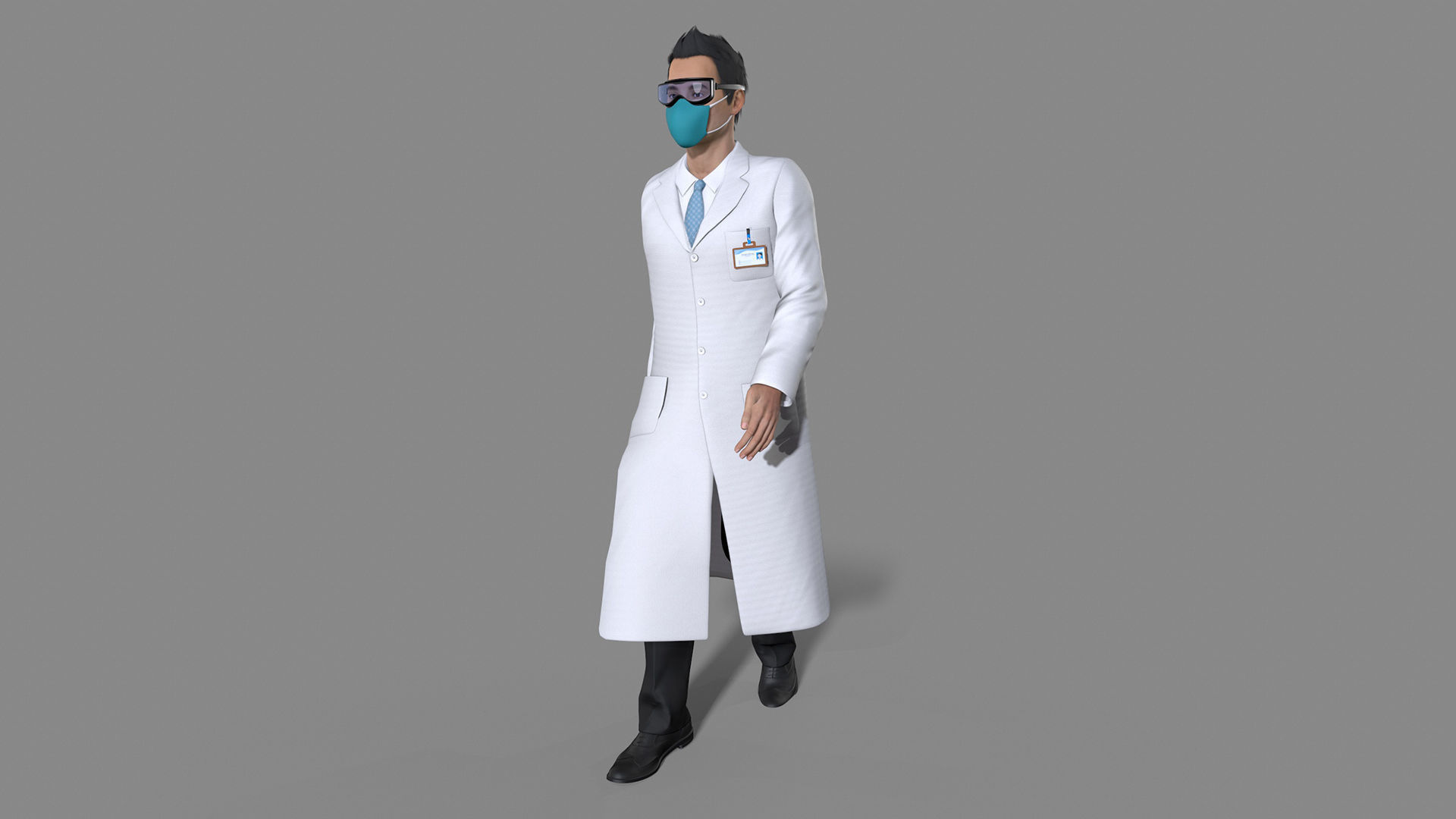 doctor character Low-poly 3D model_7