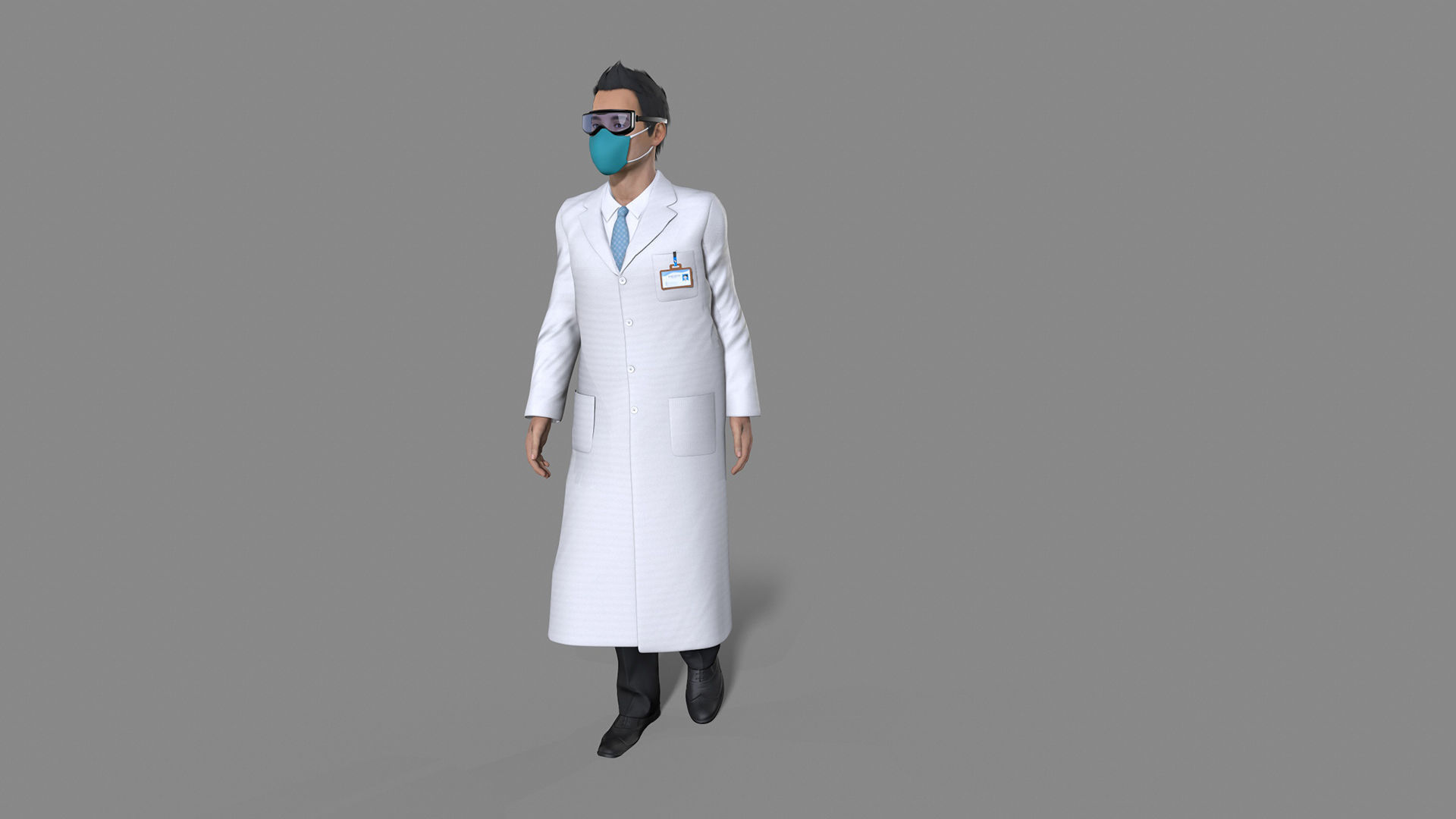 doctor character Low-poly 3D model_8