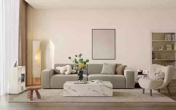 Mid Century interior scene 