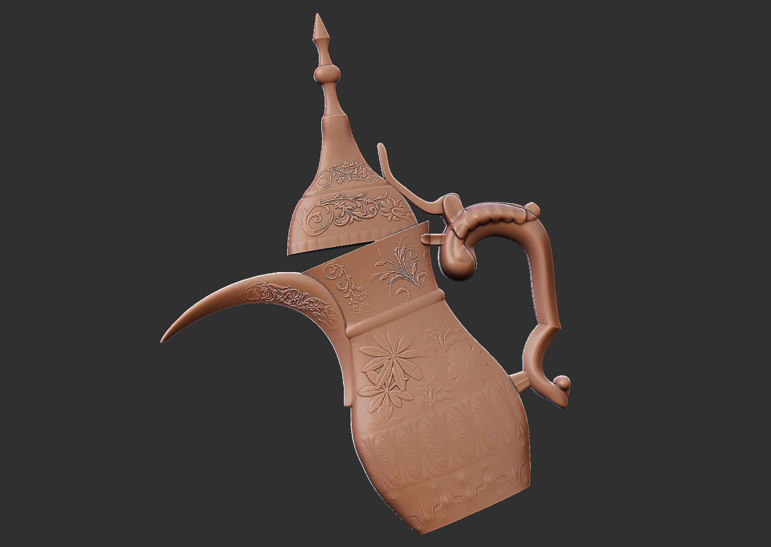 Arabic Coffee Pot - wall mounted 3D print model_3