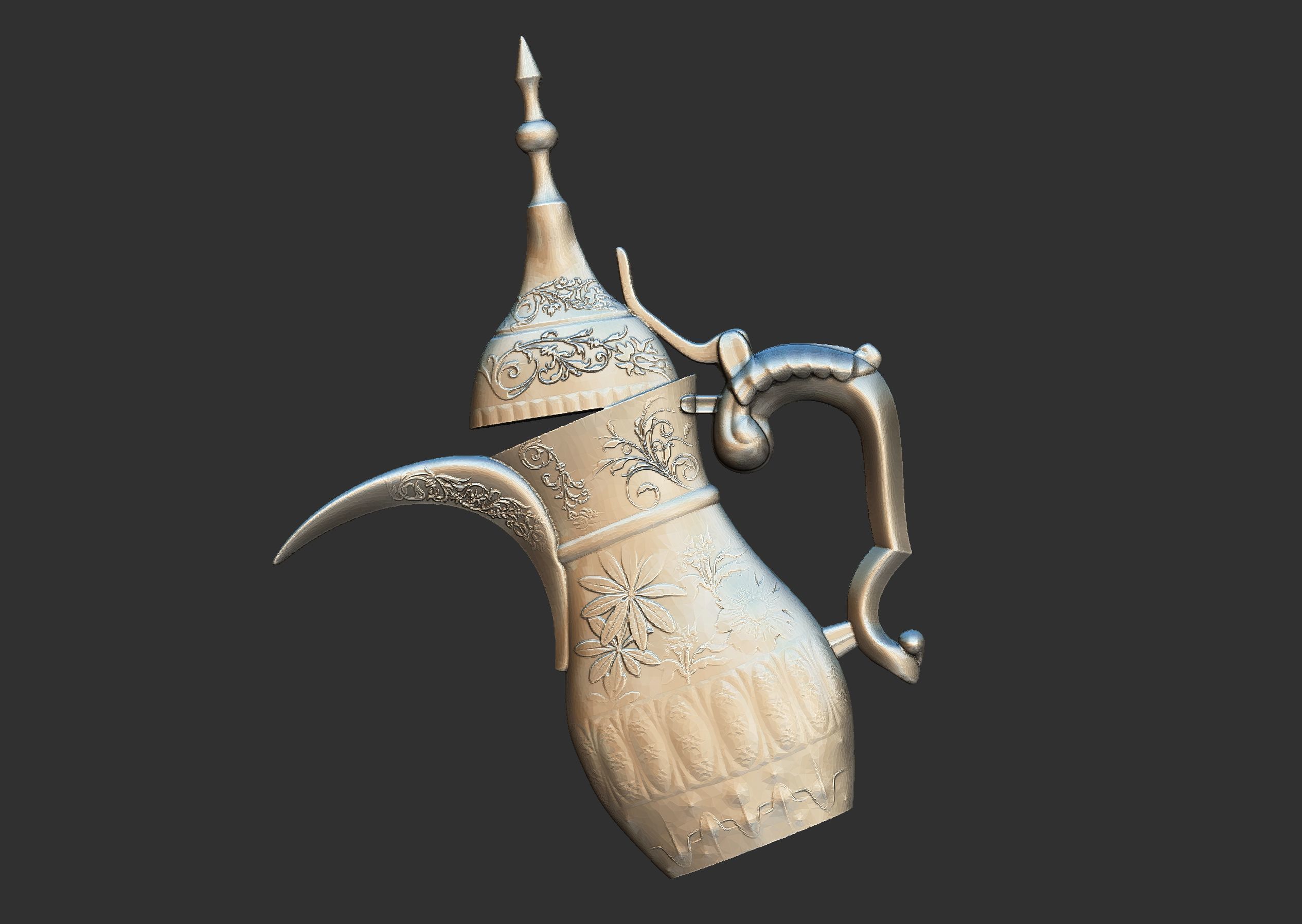 Arabic Coffee Pot - wall mounted 3D print model_2