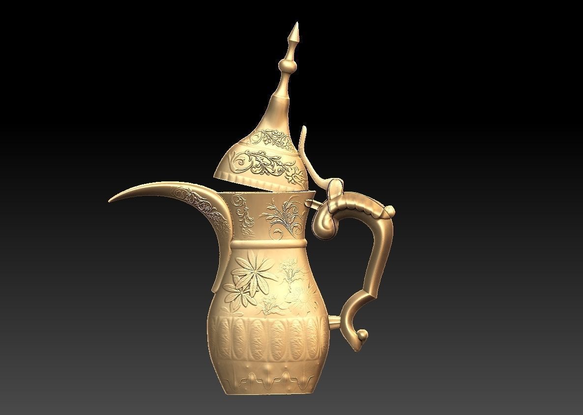 Arabic Coffee Pot - wall mounted 3D print model_8