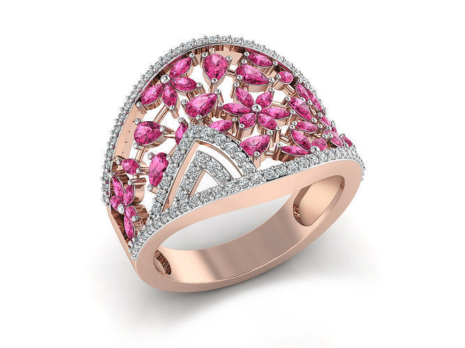 Women Ring  Render 3dm STL OBJ FBX Details 3D print model