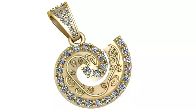 CLUSTER STYLE DIAMOND PENDANT 3D PRINTABLE MODEL