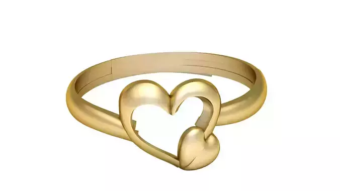STYLISH HEART SHAPE RING 3D PRINTABLE MODEL