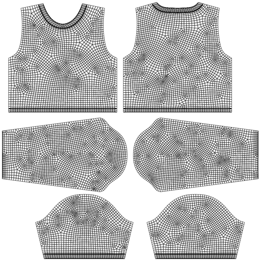 Y2K Grunge Crop top - Goth Stripes Long Sleeve 2piece punk shirt Low-poly 3D model_11