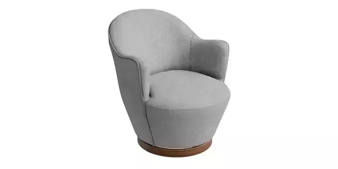 Circle Leg Base Gray Fabric Swivel Chair