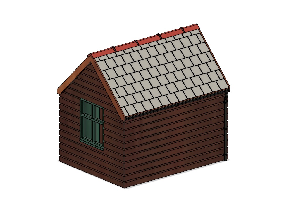 Model Railway Lineside Wooden Hut 2 3D print model_3