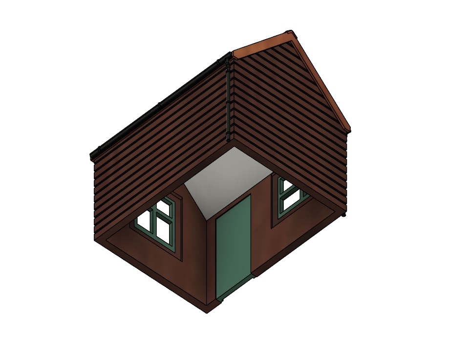 Model Railway Lineside Wooden Hut 2 3D print model_4