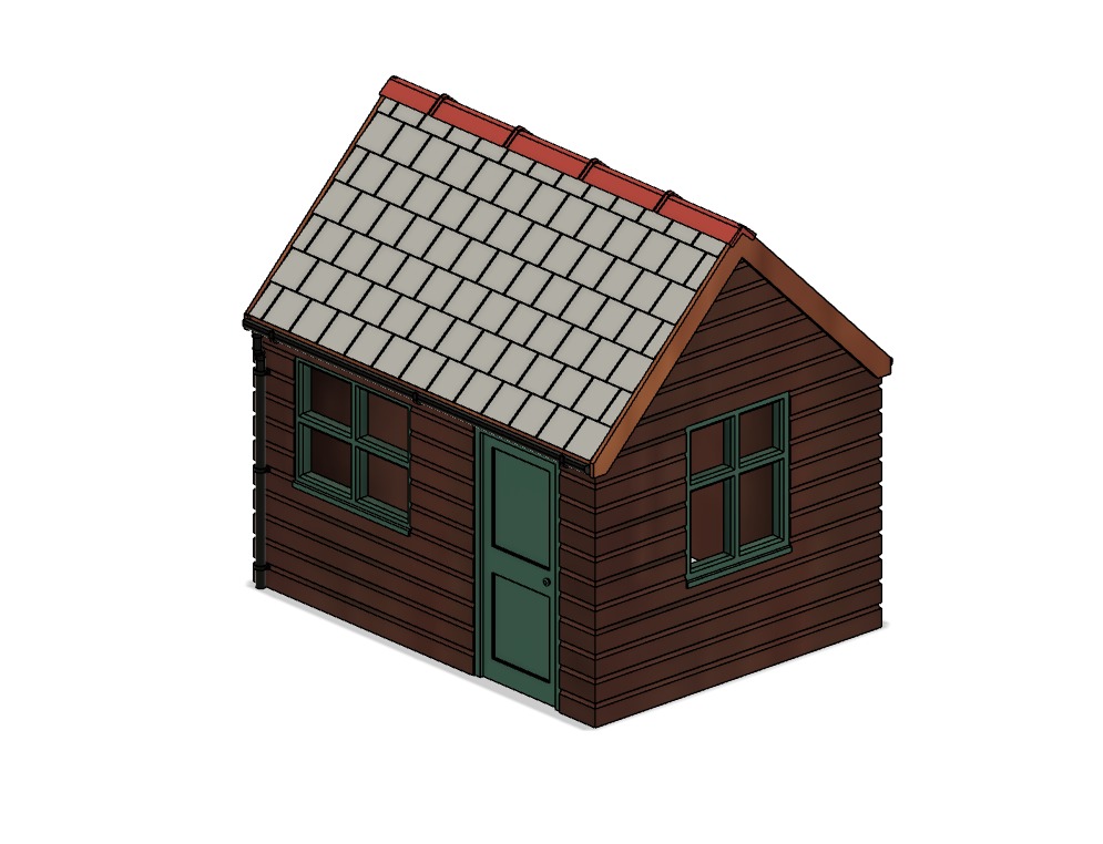 Model Railway Lineside Wooden Hut 2 3D print model_2