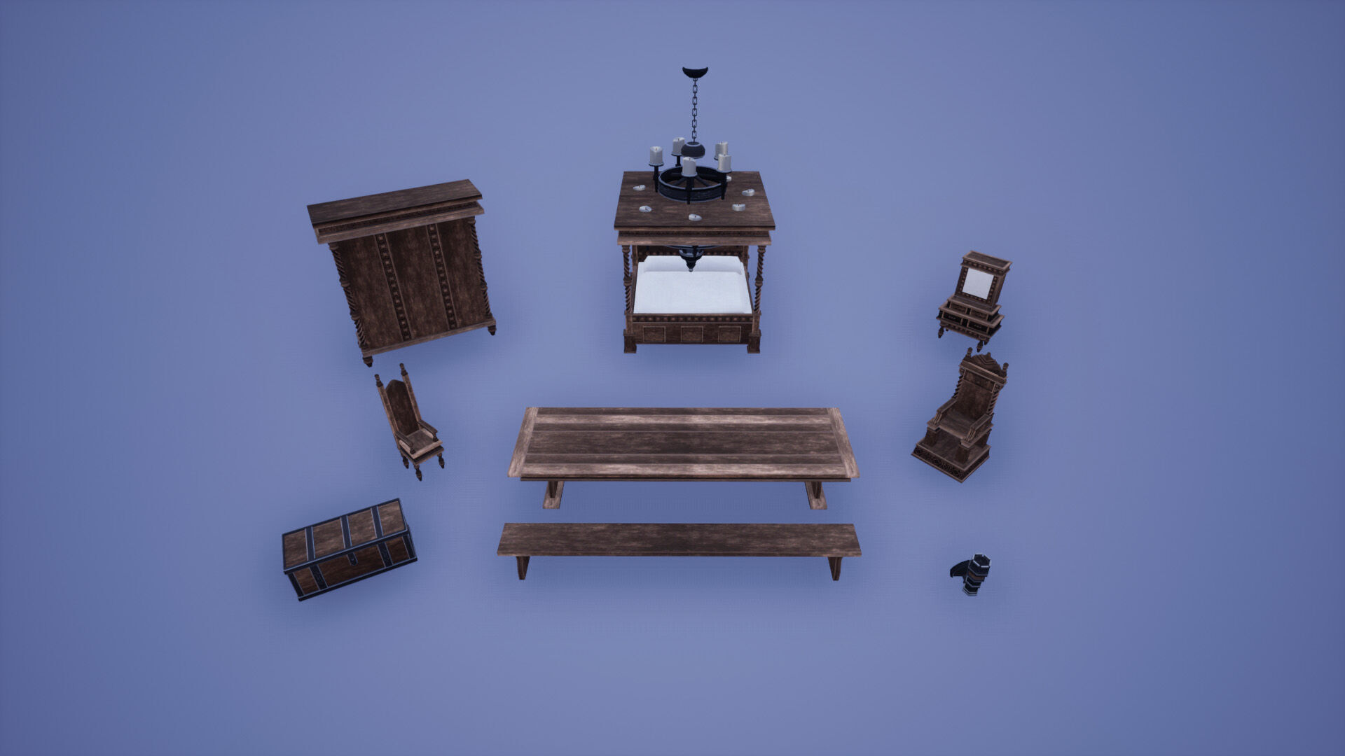 Medieval Castle City 3D model_14