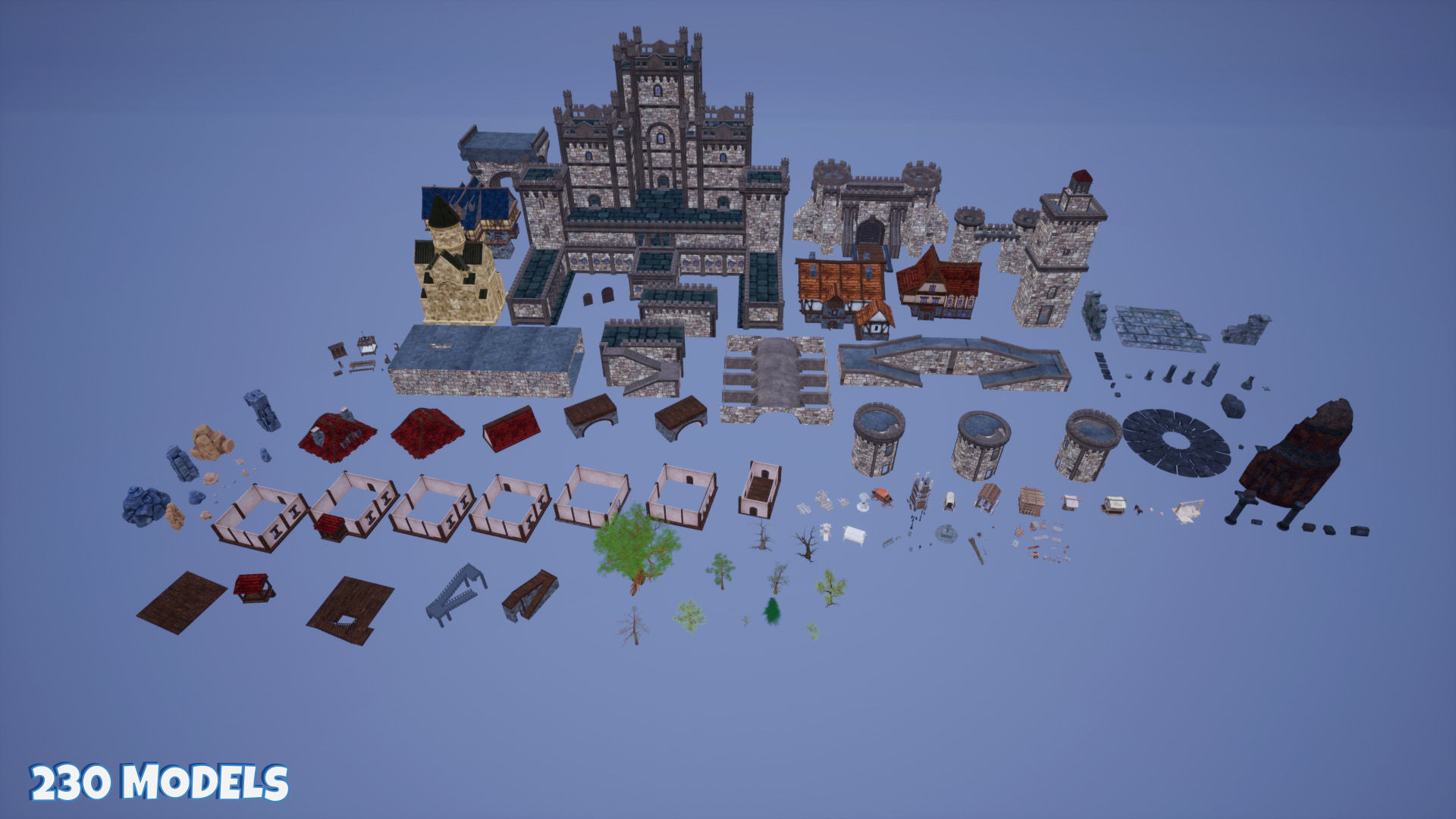 Medieval Castle City 3D model_11