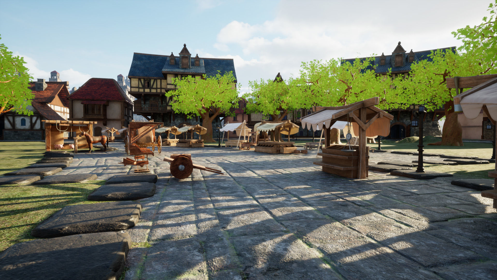 Medieval Castle City 3D model_3