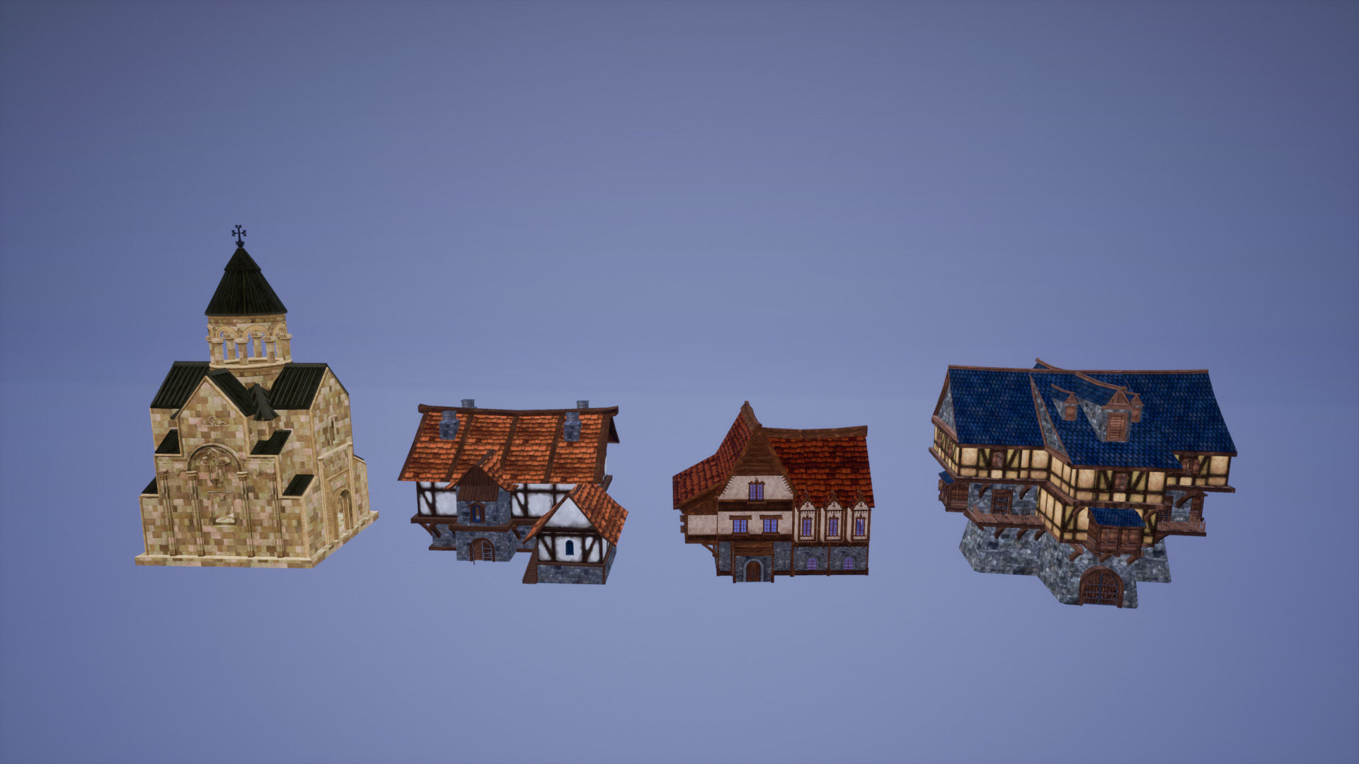 Medieval Castle City 3D model_13