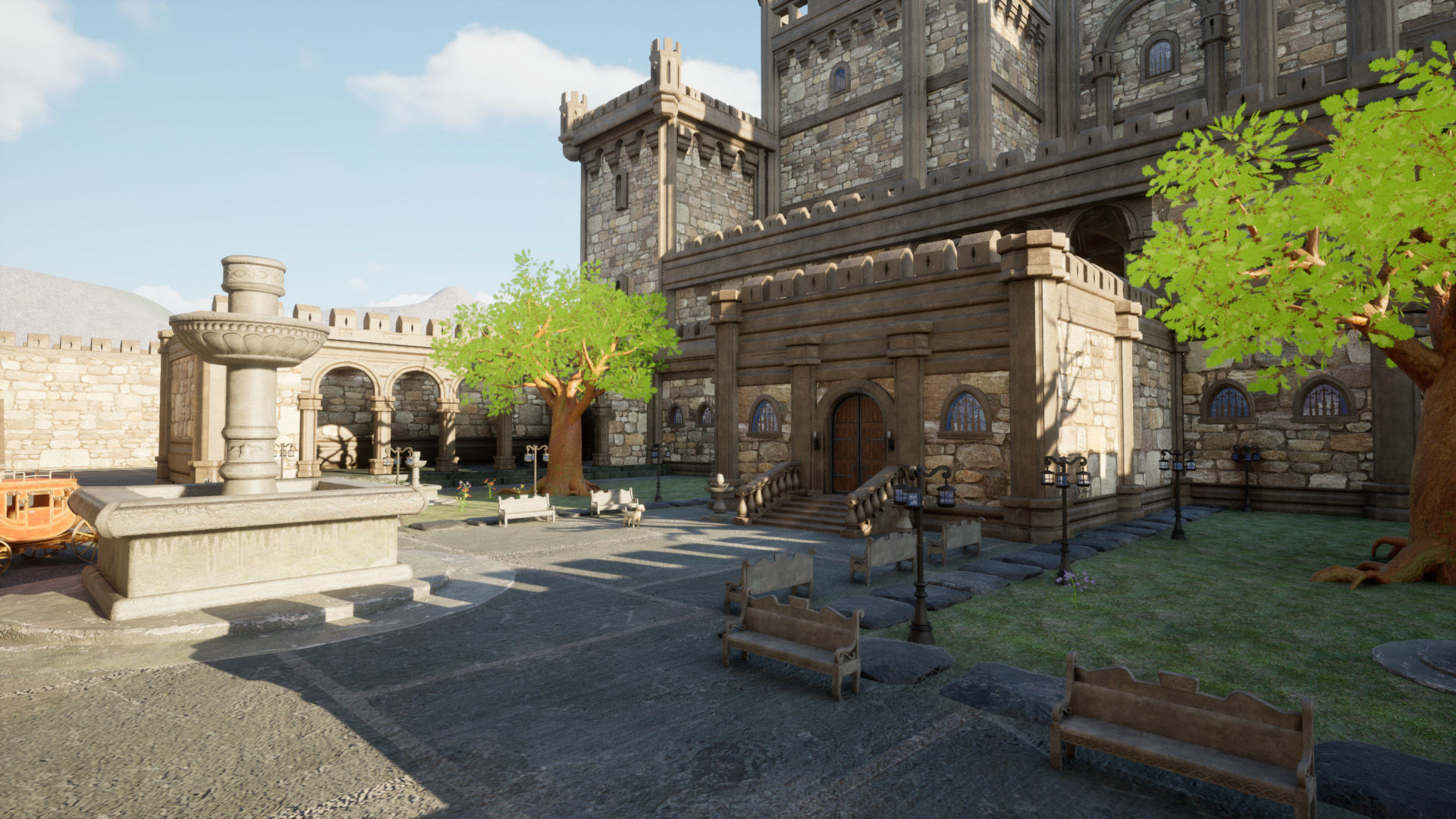 Medieval Castle City 3D model_8