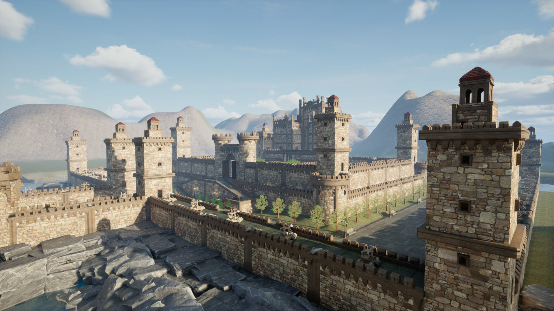 Medieval Castle City 3D model_6