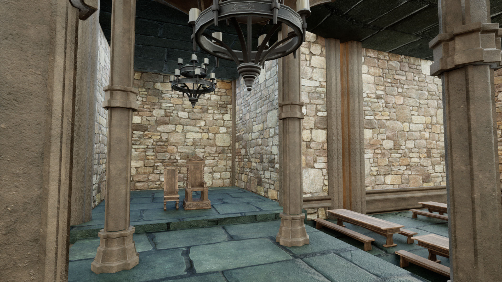 Medieval Castle City 3D model_9
