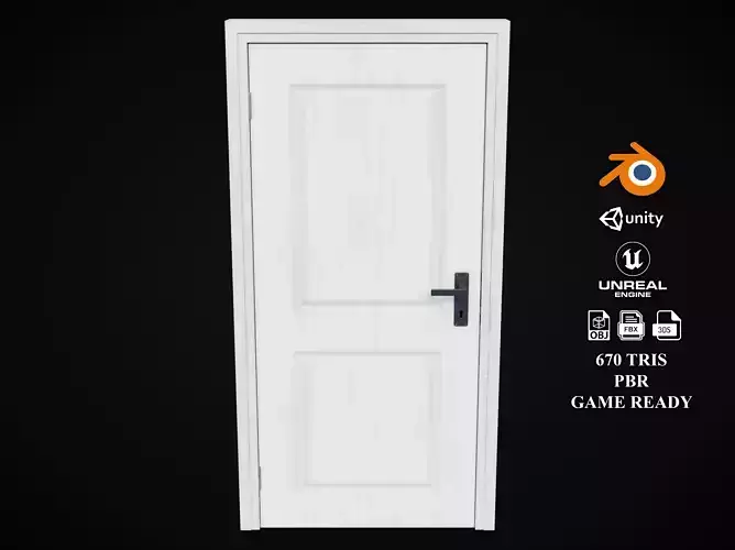 Low Poly Door wooden