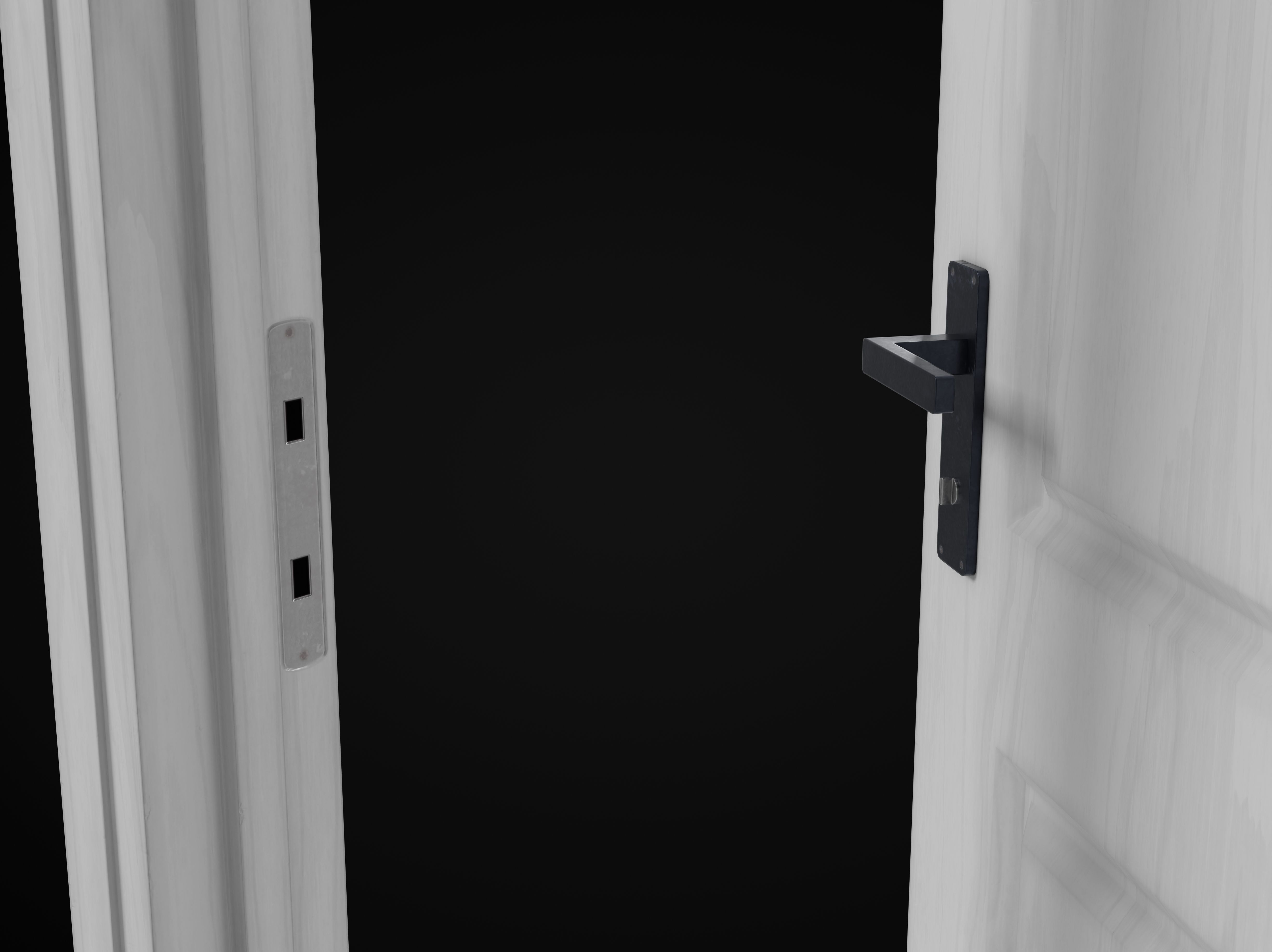 Low Poly Door wooden Low-poly 3D model_5