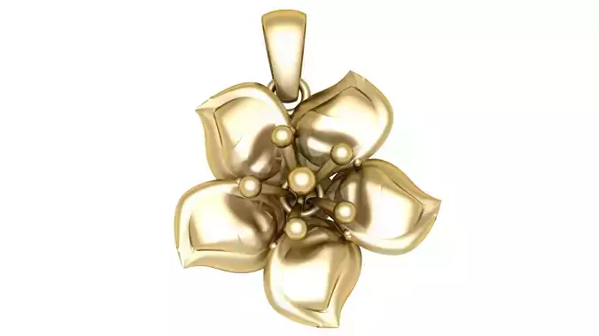 SIMPLE PRECIOUS FLOWER PENDANT 3D PRINTABLE MODEL