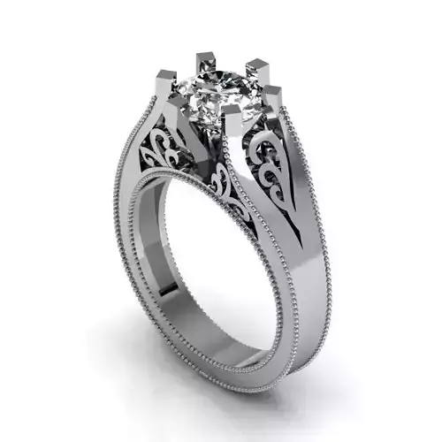 solitaire ring 3d