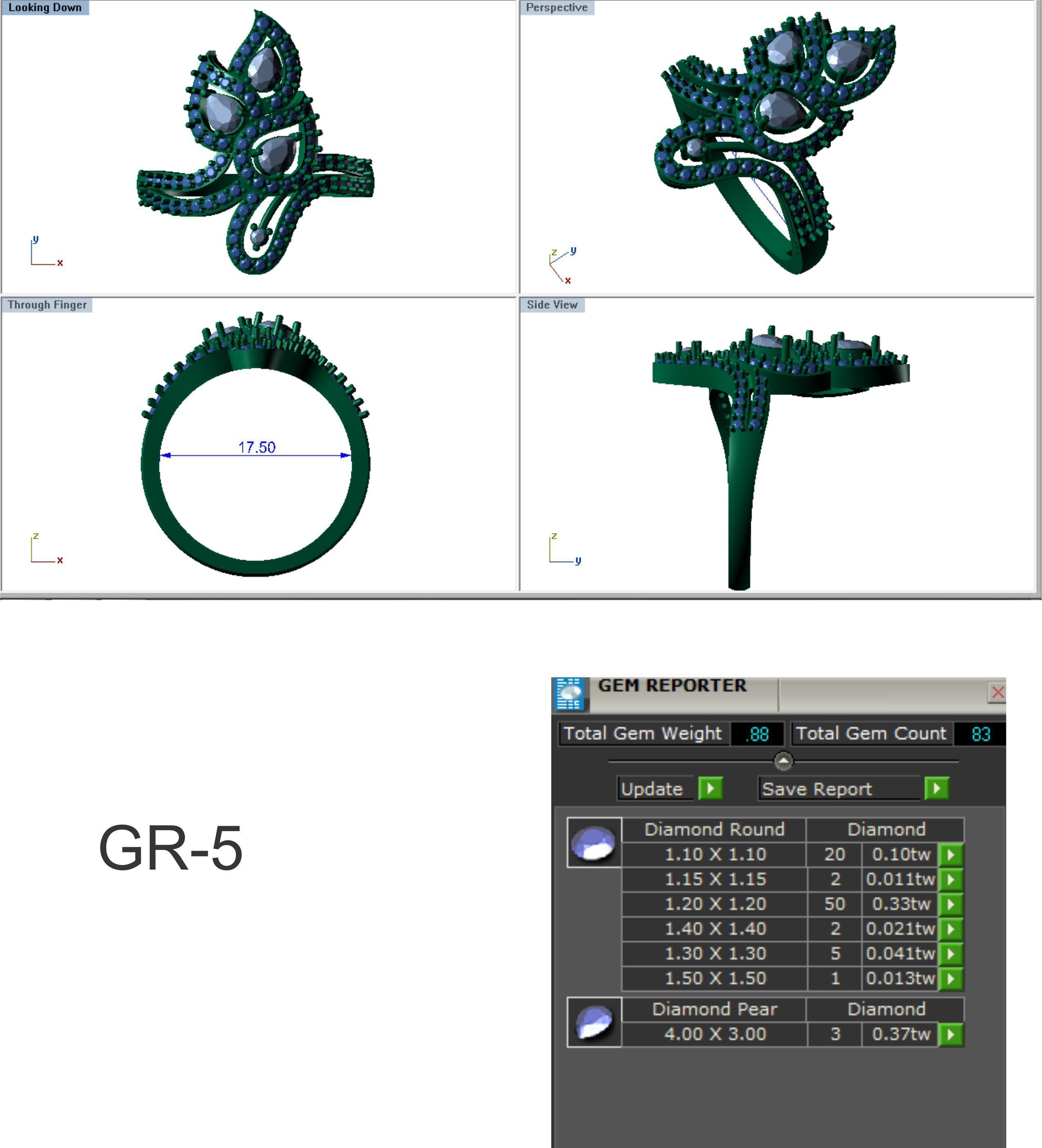 Women Ring  Render 3dm STL OBJ FBX Details 3D print model_16
