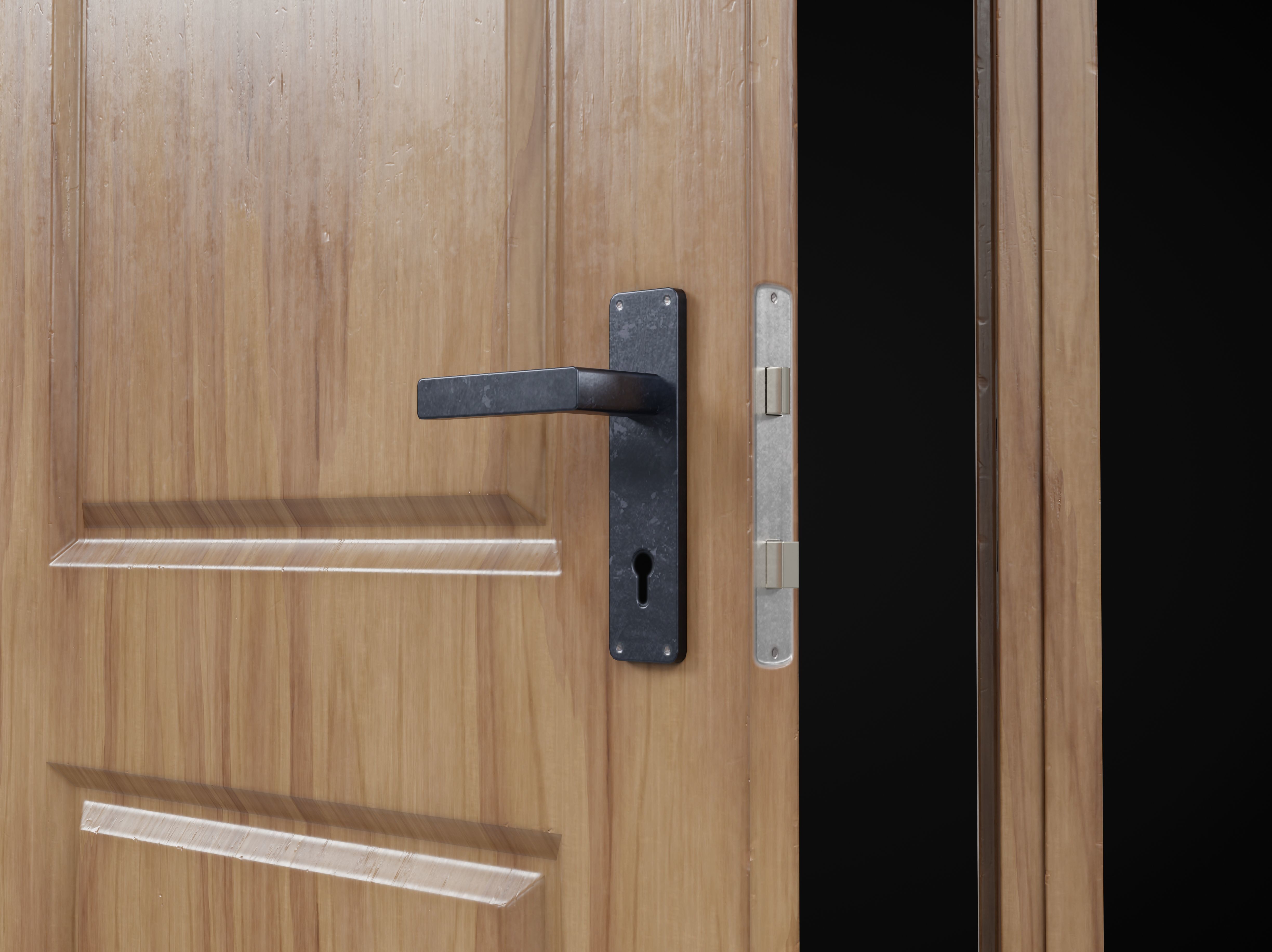 Low Poly Door wooden Low-poly 3D model_4