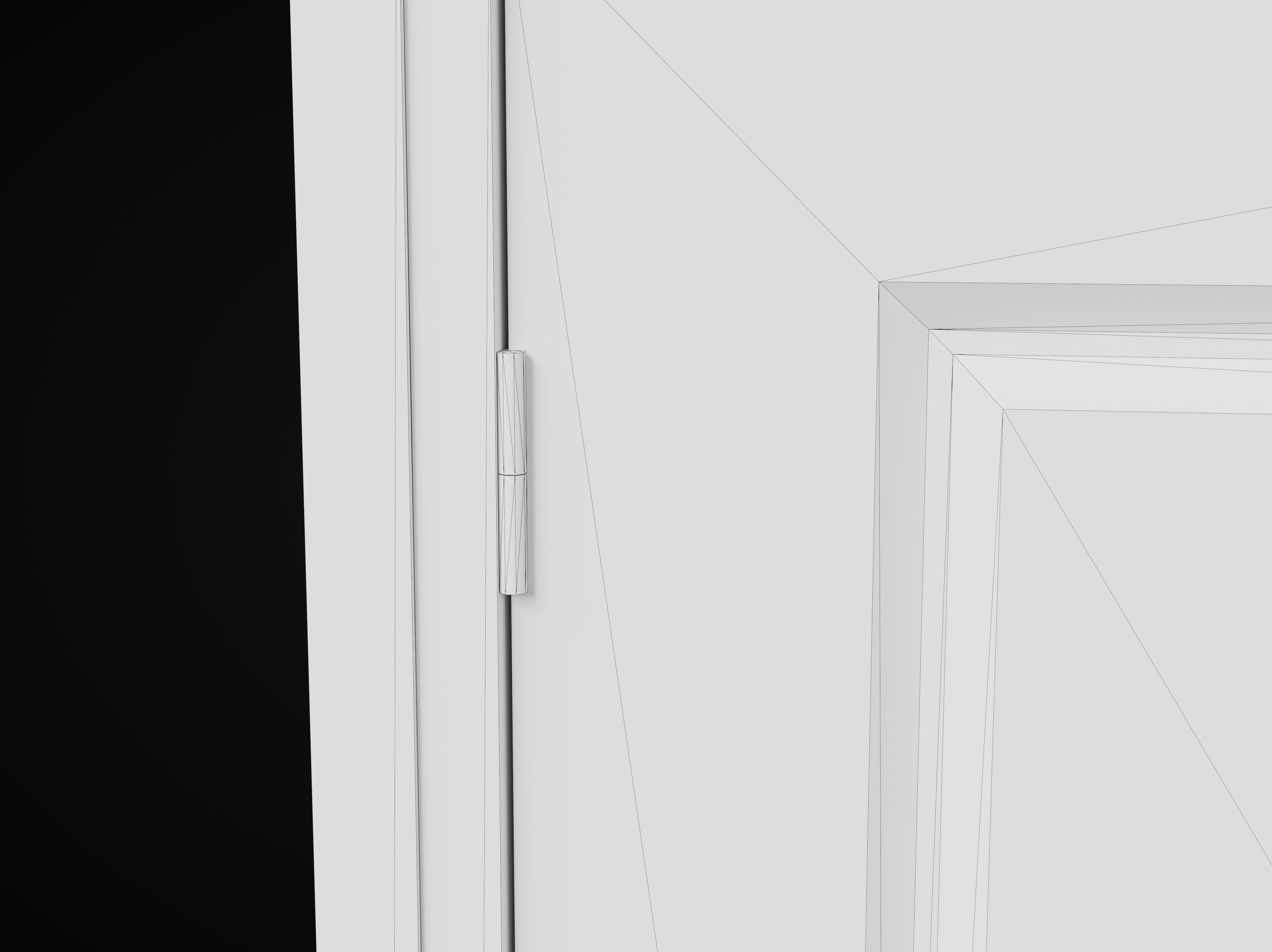 Low Poly Door wooden Low-poly 3D model_12