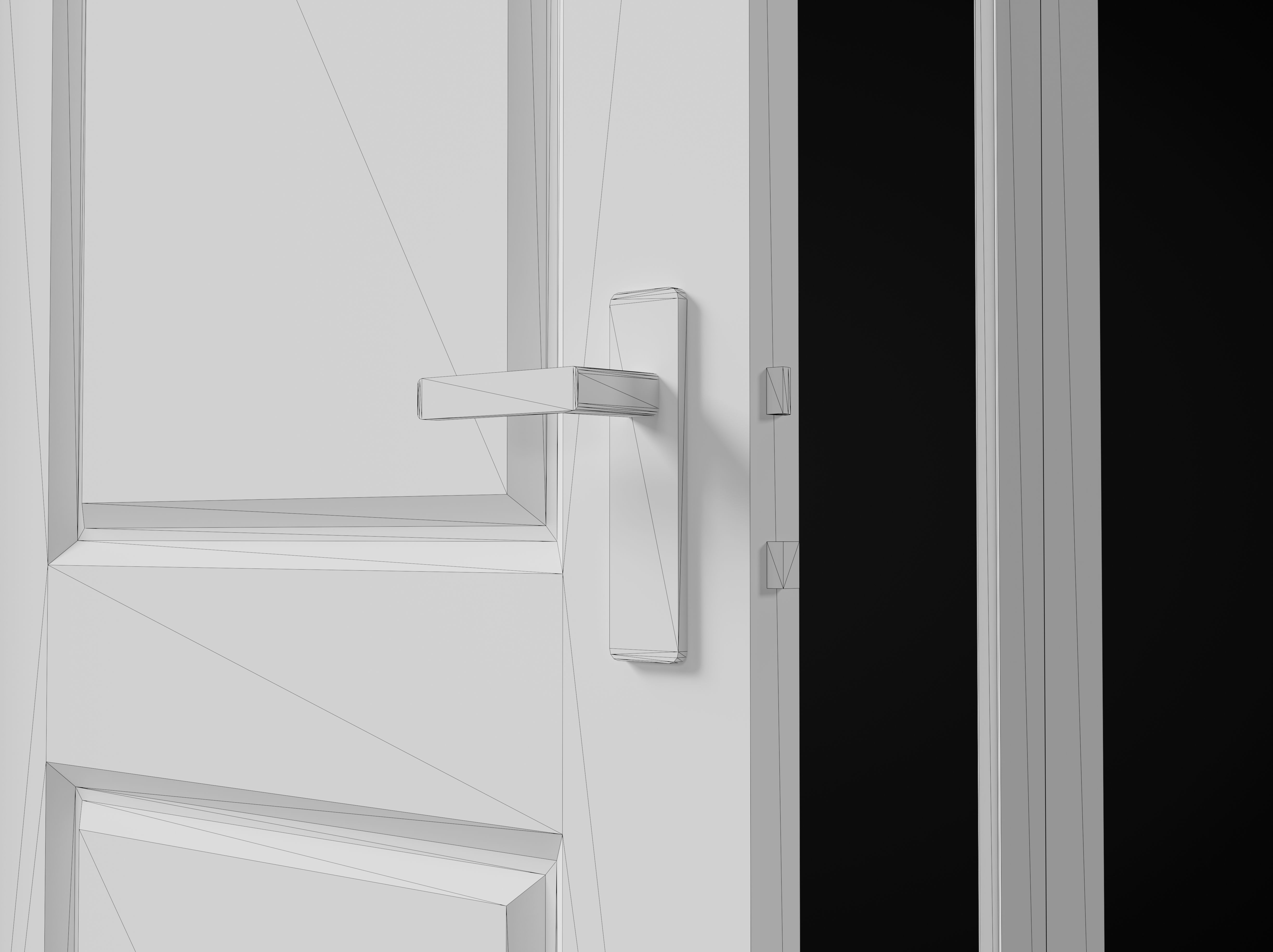 Low Poly Door wooden Low-poly 3D model_10