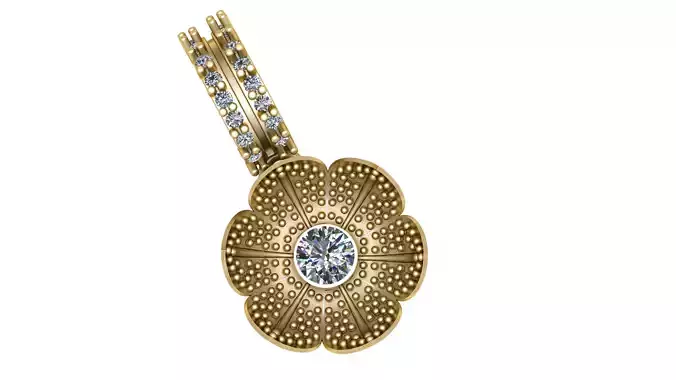 DELICATE GOLD FLOWER PENDANT 3D PRINTABLE MODEL 3D print model