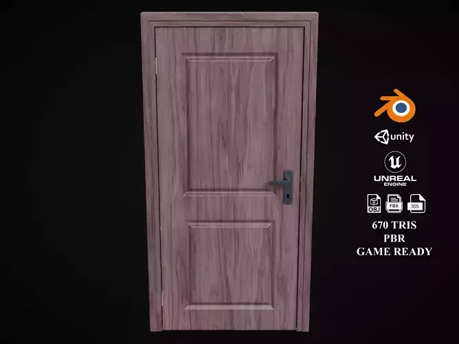 Low Poly Door wooden