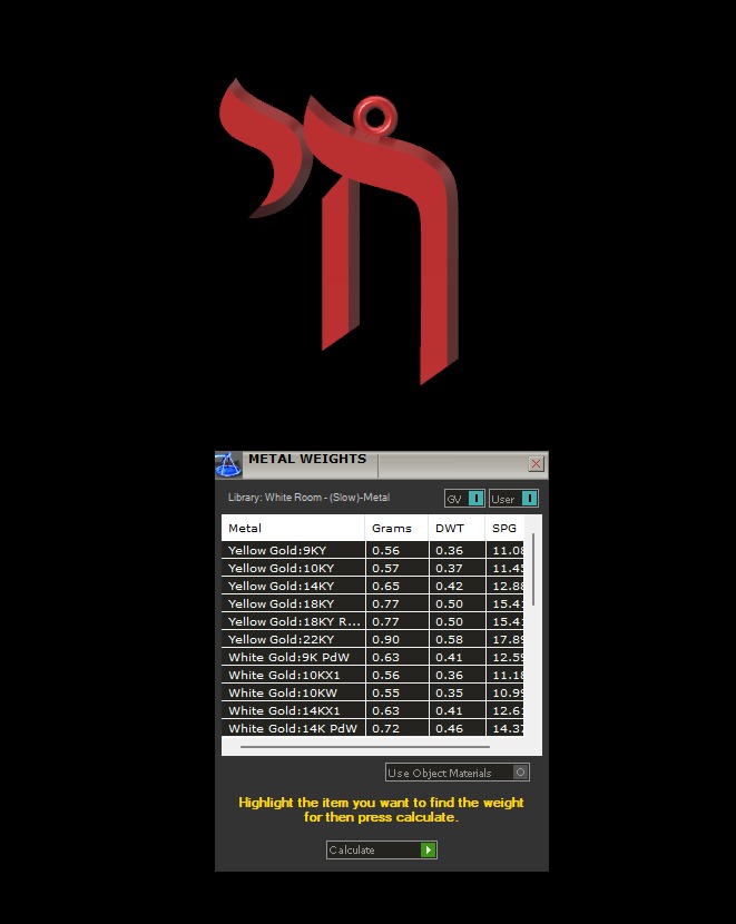 Hebrew chai Pendant 3D print model_3