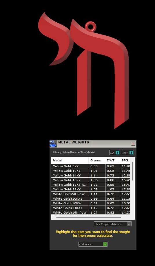 Hebrew chai Pendant 3D print model_2