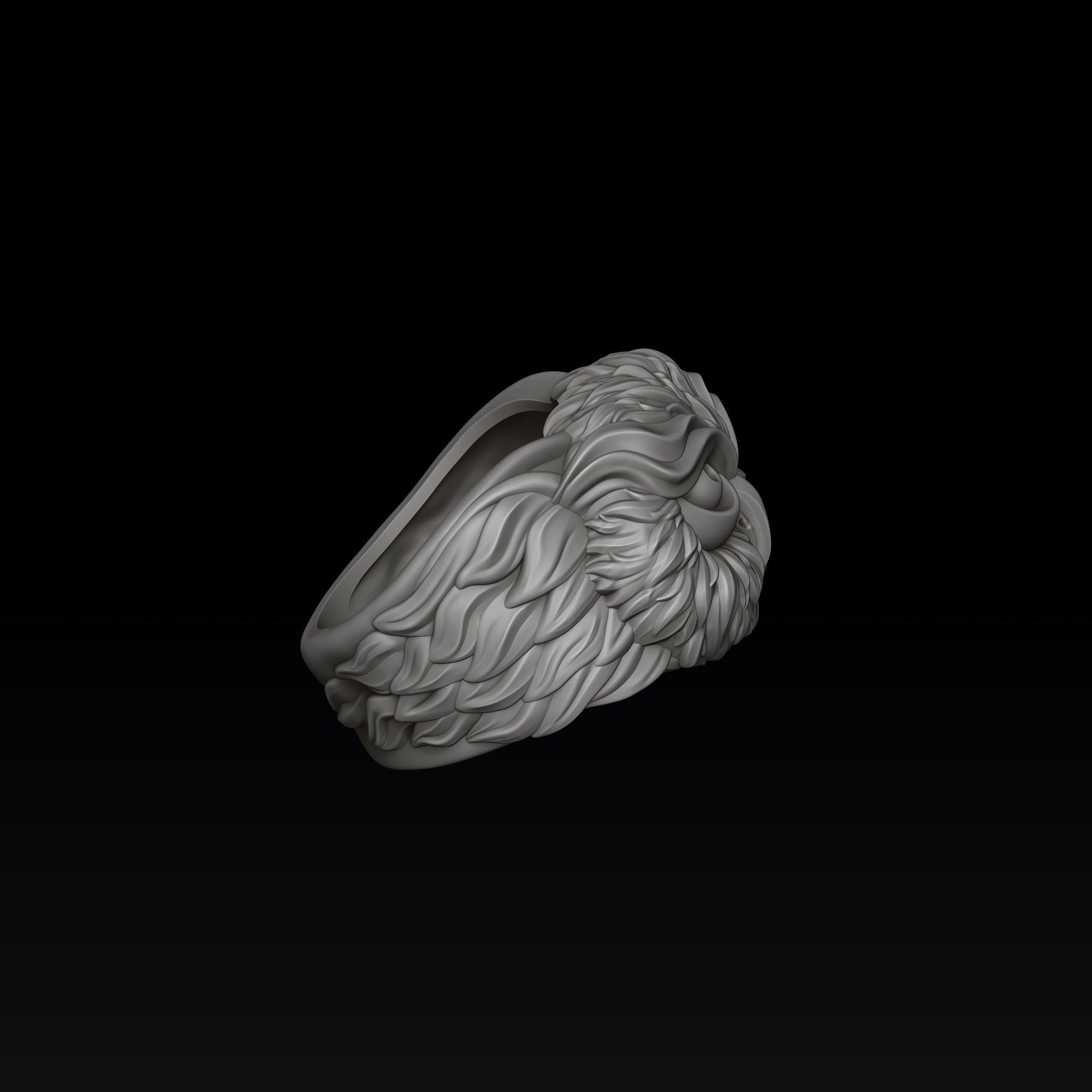 Owl Ring v2 3D print model_3