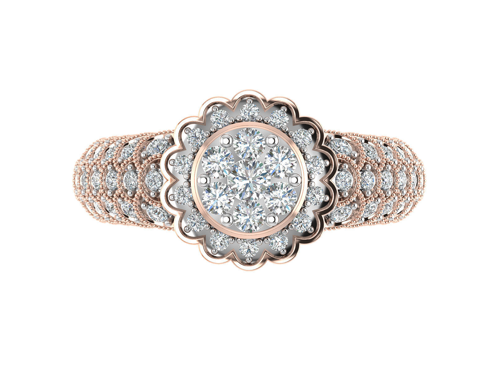 Women Ring  Render 3dm STL OBJ FBX Details 3D print model_12