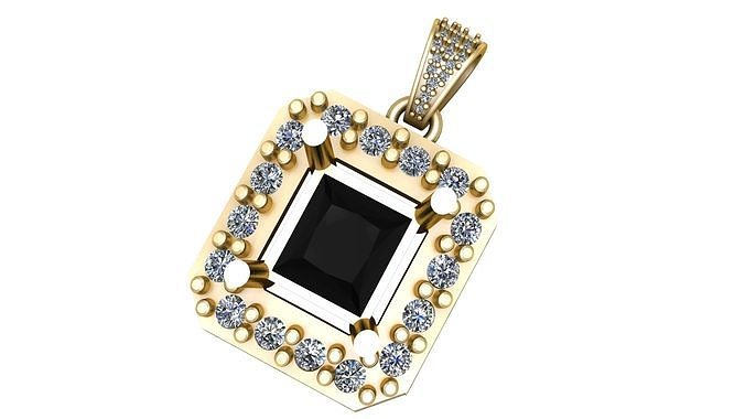 LUXURY BLACK CRYSTAL PENDANT 3D PRINTABLE MODEL 3D print model