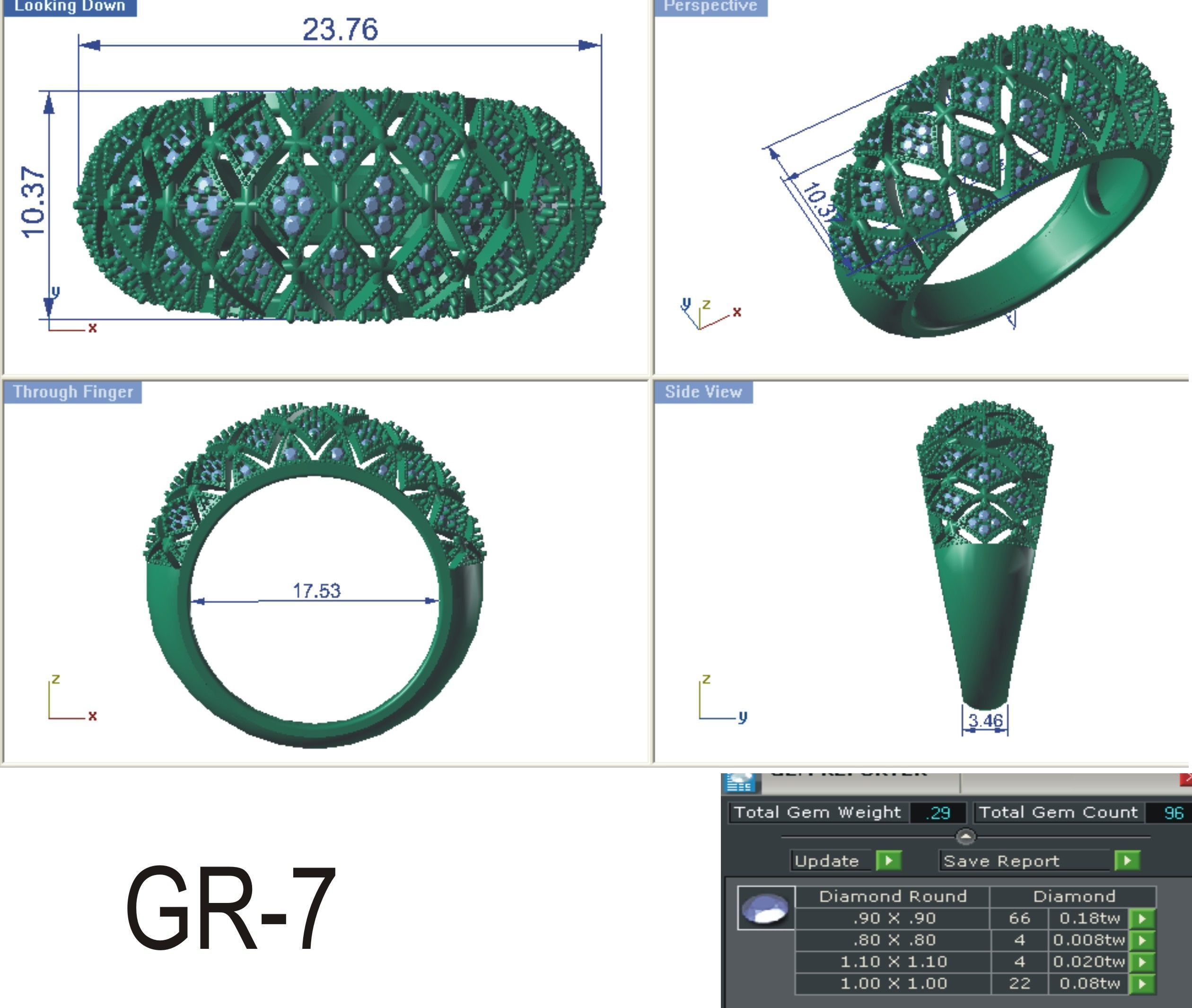 Women Ring  Render 3dm STL OBJ FBX Details 3D print model_16
