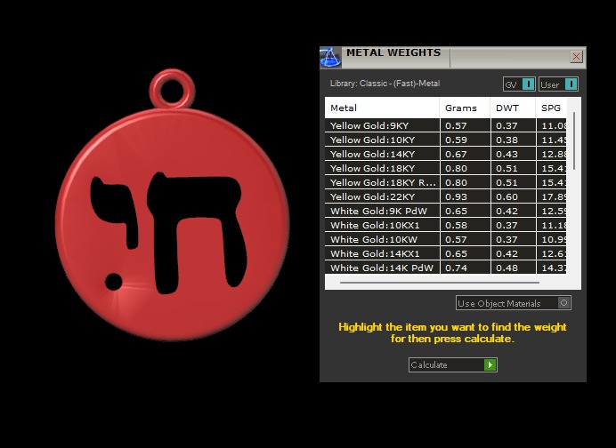 Hebrew chai Pendant 3D print model_5