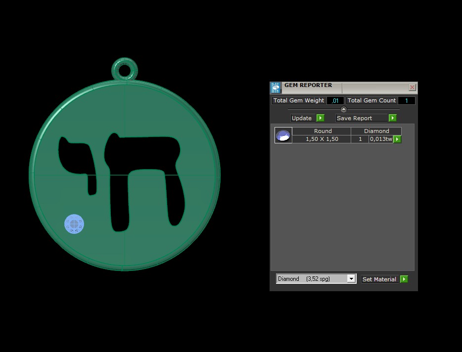 Hebrew chai Pendant 3D print model_2